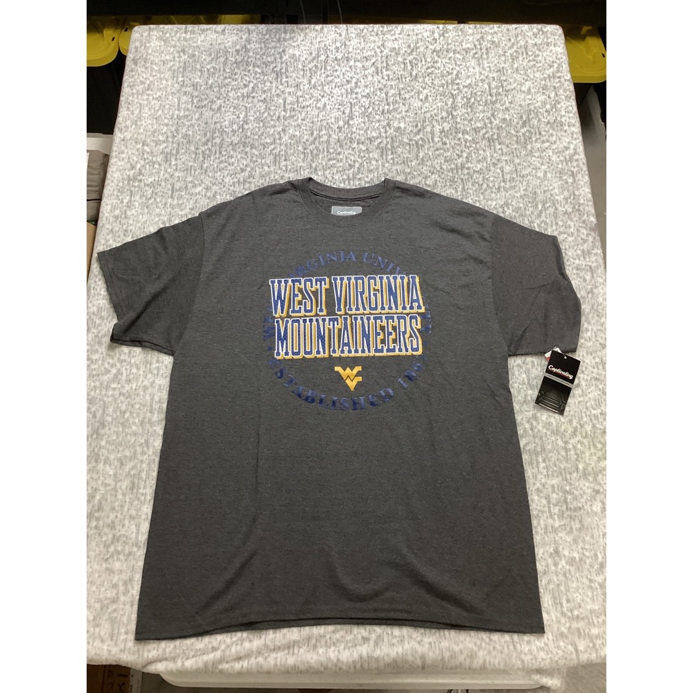 Captivating West Virginia Mountaineers WVU T-Shirt Mens XL Charcoal Heather Gray